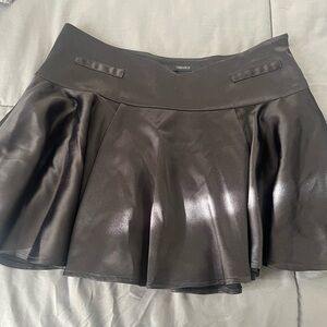 Forever 21 Shiny Black Skater Skirt